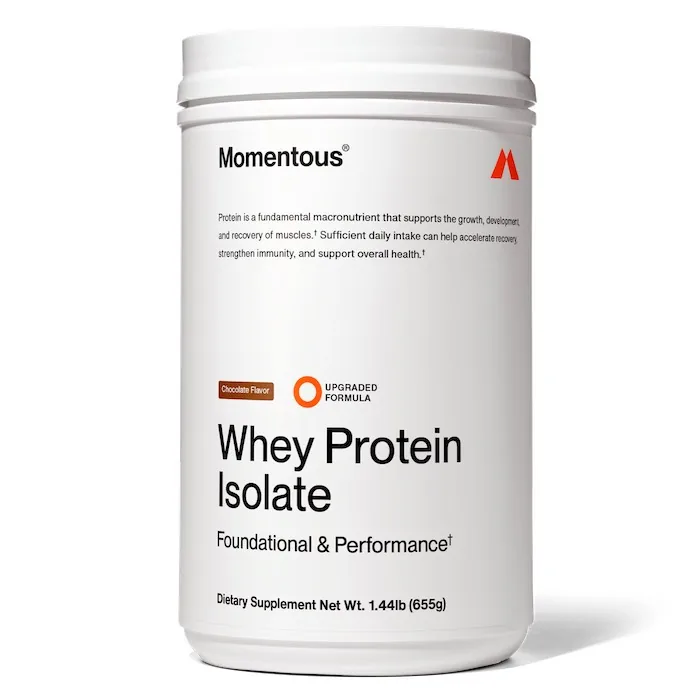 Momentous Recovery chocolate whey protein