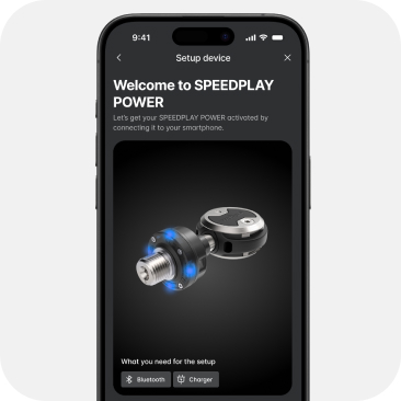 Smartphone displaying the Wahoo Fitness app setup process for Speedplay Power